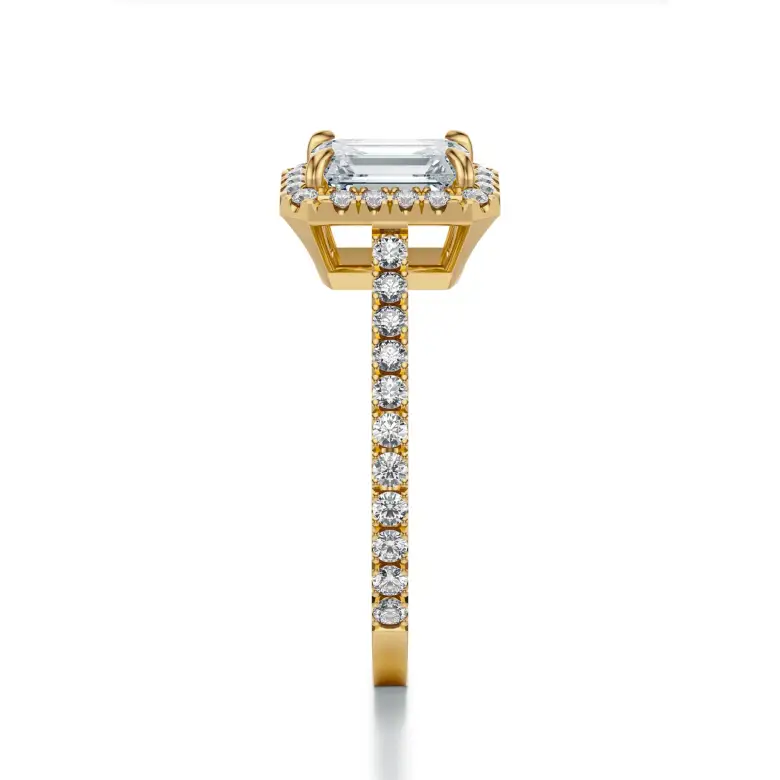 Pierścionek zaręczynowy z diamentem Emerald Halo SBPZ_086